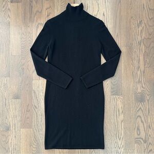 TSE 100% Cashmere Long Sleeve Turtleneck Knee-length Pencil Dress Black Medium